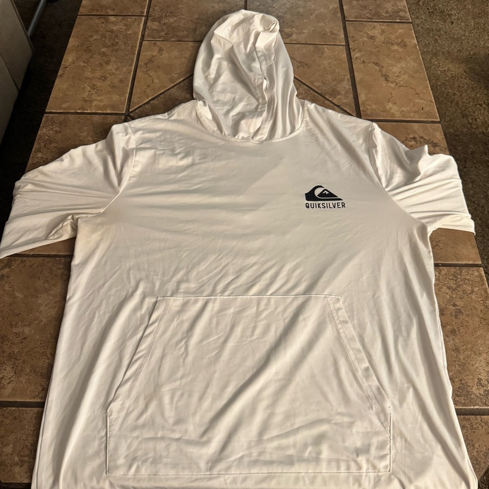 Quiksilver White Hoodie with Logo